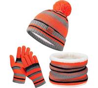 YORISMAL Set di cappelli, sciarpe e guanti per ragazzi e ragazze, 18*8*1cm
