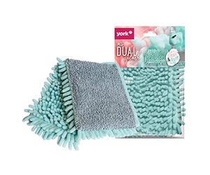 YORK Dual Splash Ricambio Mocio in Microfibra per Lavapavimenti Panno Sostitutivo Spesso e Robusto per Scopa Piatta Altamente Assorbente per Piastrelle e Laminato Soluzione Durevole e Sostenibile