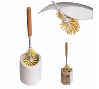 York EcoNatural Scopino WC con Pulitore Bordi 14 x 14 x 40 cm Design Ecologico e Durevole Colore Marrone e Bianco Spazzola per Bagno Ergonomica per una Pulizia Completa dei Bordi e della Caldaia