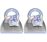York Paletta con Scopino Bacteria Stop Paletta e Scopetta Scopa Spazzola Set di Spazzola e Paleta Scopetta e Paleta Piccola portatile per la pulizia Spazzatrice Strumento Scopa Grigio Blu