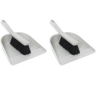 York Paletta con Scopino Paletta e Scopetta Scopa Spazzola Set di Spazzola e Paleta Scopetta e Paleta Piccola portatile per la pulizia Spazzatrice Strumento Scopa Grigio (Confezione da 2)