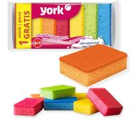 York Prestige - Set di 7 spugne da Cucina, 10 x 7 x 3 cm, 7 Pezzi, Colori Assortiti, Standard