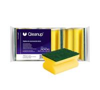 York Qleanup - Spugna per la pulizia, 6 pezzi, per la pulizia e la disinfezione di cucine, double face, grande, colore giallo