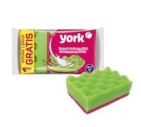 York Set da 5 Spugne da Cucina Universali con Fibra Abrasiva Rinforzata Spugna Lavapiatti Multiuso per Pentole Stoviglie e Pulizia Auto Tampone AntiGraffio ad Alta Assorbenza Verde Confezione da 5