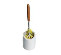 York Set di scopino per WC Eco Natural con supporto e contenitore interno set per la pulizia del WC per hotel locande pensioni e ristoranti per l'igiene del bagno moderno bianco e nero 35 x 11 cm