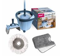 York Special Mocio Rotante con Secchio e Strizzatore | Set lavapavimenti con mocio in microfibra, secchio con strizzatore centrifugo e manico telescopico, pulizia efficace