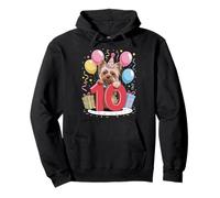 Yorkie cane 10° compleanno bambini 10 anni dieci Yorkshire Terrier Felpa con Cappuccio