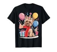 Yorkie cane 7° compleanno bambini 7 anni sette Yorkshire Terrier Maglietta