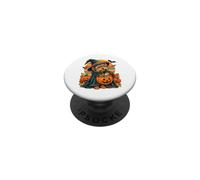 Yorkie di Halloween come cane da strega sfacciato PopSockets PopGrip Adesivo