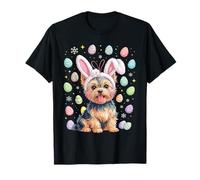 Yorkie Dog Easter Egg Hunt Bunny Ear Yorkie Pasqua Maglietta