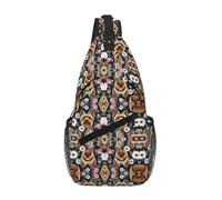 Yorkie Dog Floral 02 Crossbody Sling Bag Crossbody Borsa a tracolla Borsa a tracolla Tracolla Vita Fanny Pack Uomini Donne