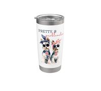 Yorkie Dogs Bad Cagna Piuttosto Problematico Sassy Bestie Bicchiere termico in acciaio inox doppia parete