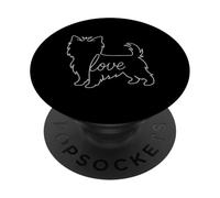 Yorkie Love Line Art Yorkshire Terrier, mamma, amante dei cuccioli PopSockets PopGrip Adesivo