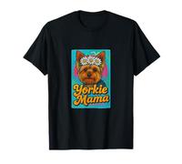 Yorkie Mama Yorkshire Terrier con Corona di Margherite Cane Floreale Maglietta