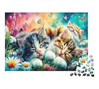 Yorkie nel Paese dei Sogni Puzzle da 1000 Pezzi per Adulti Due Gattini che si Coccolano per Tutta la Famiglia Donne Regali per Uomini 38x26cm/1000 pezzi