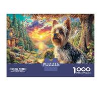 Yorkie Sunset 1000 Pezzi Puzzle Da Montare Personalmente Per Esercitare Il Pensiero Logico Yorkie Sunset Sky ideale Per Feste E Come Regalo Perfetto Per Collezionisti 70x50cm/1000pcs