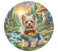 Yorkshire Terrier 1000 Pezzis Puzzle Rotondo Classico Animali Di Tutto Il Mondo Per Regali Educativi Per Bambini Difficile E Impossibile Idea Regalo Per Lei O Lui 1000pcs (67.5x67.5cm)