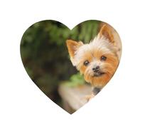 Yorkshire Terrier Bokeh Cani Carini da Parete, Calamite da Frigorifero in Acrilico, Adesivi per Lavagna Bianca per Decorazione di Cucina e Mobili,A forma di cuore