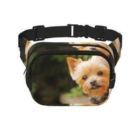 Yorkshire Terrier Bokeh Cani Carini Muro, Marsupio quadrato a doppio strato, borsa da viaggio, marsupio casual