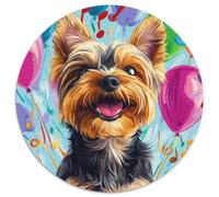 Yorkshire Terrier Cane Puzzle 1000 Pezzi Rotondo Puzzle per Adulti Scena di Festa Carta Difficile Decorazione Casa Regalo Arte