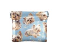 Yorkshire Terrier Cani Chic Blu Moda Donne Cuoio DELL'UNITÀ di elaborazione Portamonete Conveniente Custodie per Carte Organizzatori di Denaro per gli Uomini Donne Viaggio Bolsa pe