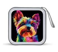Yorkshire Terrier CD Case Holder Portatile 40 Capacità DVD Portafoglio Organizer per Auto Viaggio