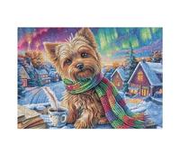 Yorkshire Terrier Christmas Scarf Snowy Puzzle 300 Pezzi Multicolore Creativo Ragazzi Gioco Educativo Intelligenza Idea Regalo Per Figlio 300 PCS