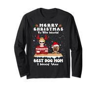 Yorkshire Terrier Christmas To The World Best Dog Mom Xmas Maglia a Manica