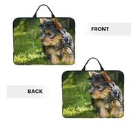 Yorkshire Terrier Erba Verde Cani Carini, Custodia per laptop da 14 pollici, borsa per notebook, custodia per laptop, valigetta con maniglia