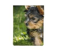 Yorkshire Terrier Erba Verde Cani Carini, Custodia per laptop in pelle PU, borsa per notebook, custodia per laptop, custodia per tablet