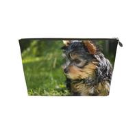 Yorkshire Terrier Erba Verde Yorkie Cani Carini, Borsa per il trucco Borsa per cosmetici Borsa da toilette da viaggio portatile Borsa da toilette