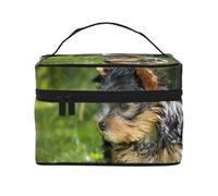 Yorkshire Terrier Erba Verde Yorkie Cani Carini, Borsa per il trucco Borsa per cosmetici Borsa da viaggio portatile da viaggio Astuccio per matite