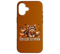 Yorkshire Terrier Graphic For Women Girls Too Cute To Spook Custodia per iPhone 16