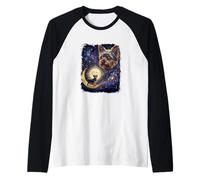Yorkshire Terrier Howling to The Moon Meme degli Anni '90 Funny Dogs Maglia con Maniche Raglan