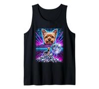 Yorkshire Terrier Howling to The Moon Meme synthwave degli Anni '90 Canotta