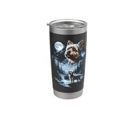 Yorkshire Terrier Howling to the Moon Retro Yorkie Dog anni '90 Bicchiere termico in acciaio inox doppia parete
