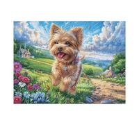 Yorkshire Terrier in Flower Field Puzzle 500 Pezzi Sfida Rompicapo Estrema Impossibile Da Completare Per Collezionisti Esperti Regalo Per Chi Ama Le Sfide 500 PCS
