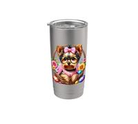 Yorkshire Terrier in un cestino pasquale con uova e fiori Bicchiere termico in acciaio inox doppia parete