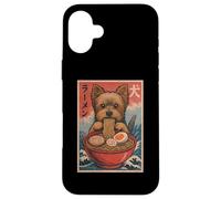 Yorkshire Terrier Mangiare Ramen Kawaii Anime Amante dei cani Custodia per iPhone 16 Plus