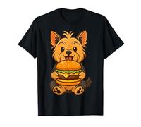 Yorkshire Terrier Mangiare Un Hamburger Maglietta
