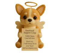 Yorkshire Terrier Memorial Crochet - Bambola di sostegno emotivo fatta a mano con fiore a forma di cuore, regalo positivo per la perdita degli animali domestici (Corgi)
