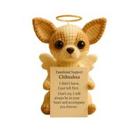 Yorkshire Terrier Memorial Crochet - Bambola di sostegno emotivo fatta a mano con fiore a forma di cuore, regalo positivo per la perdita degli animali domestici (Chihuahua)