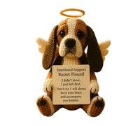 Yorkshire Terrier Memorial Crochet - Bambola di sostegno emotivo fatta a mano con fiore a forma di cuore, regalo positivo per la perdita degli animali domestici (Basset Hound)