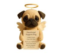 Yorkshire Terrier Memorial Crochet - Bambola di sostegno emotivo fatta a mano con fiore a forma di cuore, regalo positivo per la perdita degli animali domestici (carlino)