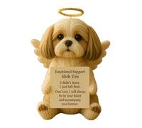 Yorkshire Terrier Memorial Crochet - Bambola di sostegno emotivo fatta a mano con fiore a forma di cuore, regalo positivo per la perdita degli animali domestici (Shih Tzu)