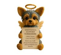Yorkshire Terrier Memorial Crochet - Bambola di sostegno emotivo fatta a mano con fiore a forma di cuore, regalo positivo per la perdita degli animali domestici (Yorkshire Terrier)