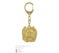 Yorkshire Terrier - Portachiavi Placcato Oro Con Un Cane Art Dog DE