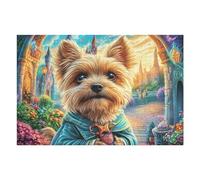 Yorkshire Terrier Pumpkin Flower Field Cute Pet Wildlife Puzzle 1000 Pezzi Per Adulti Piacevole Divertente E Rilassante Perfetto Per Famiglia E Tempo Libero 1000 PCS（75x50cm）