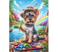 Yorkshire Terrier Puppy in Magical Forest Puzzle 500 Pezzi Multicolore Paesaggi Classici Magical Accompany Fairy Tale Rompicapo Sfida Difficile Impossibile Giochi Da Tavolo Familiare Regalo Natale 50