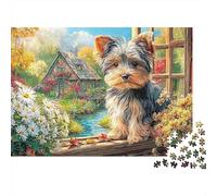 Yorkshire Terrier Puzzle 1000 Pezzi - Design Artistico Rilassante, Packaging Regalo, Poster Come Decorazione - 52x38cm/1000pcs